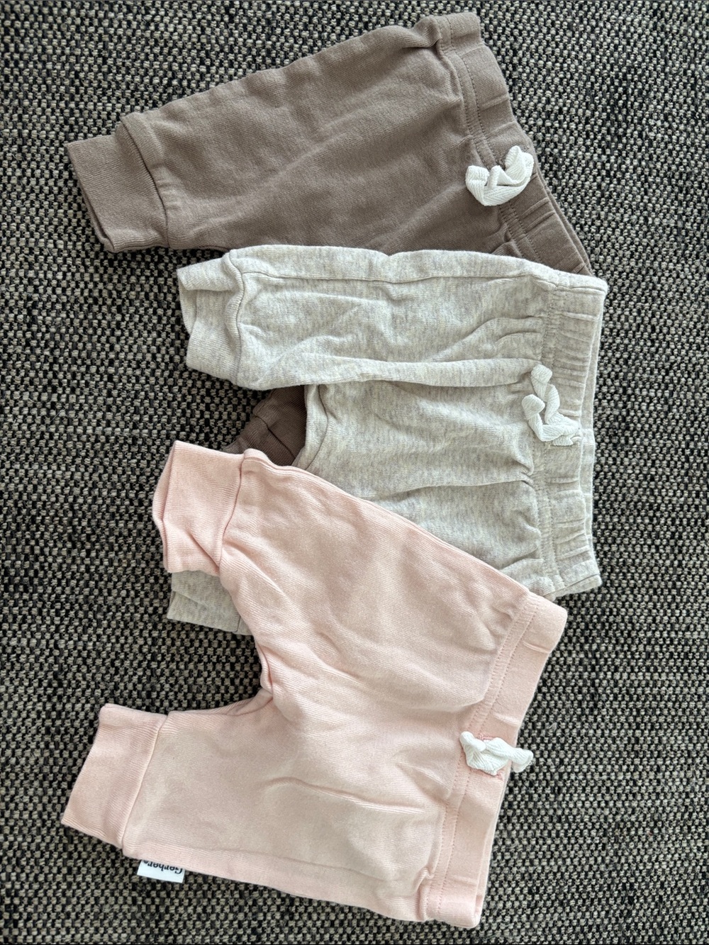 Gerber Knit Pull-On Joggers Trio - Pink, Beige, Brown